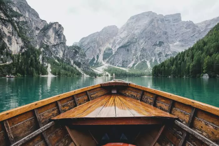 Row Boat in Mountains with Tuscany Flavor