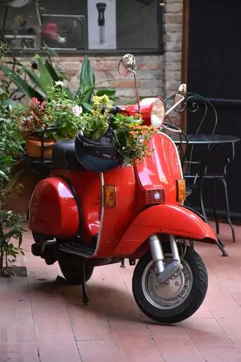 Red Vespa in Italy